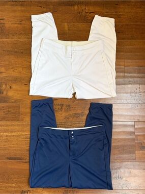 Boys A4 White & Navy Blue Baseball Pants Bundle of 2
